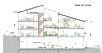 projet d'architecture logements coupe